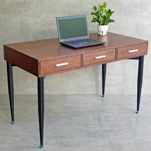 Bureau d'ordinateur CONE BD68098 120x60cm avec tiroirs en bois de caoutchouc et pieds en fer - Product Image 2