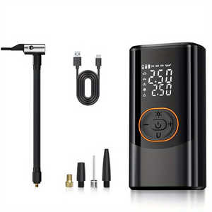 Compresor de Aire Portátil Recargable de 150 PSI con Manómetro Digital, Luz LED y Bomba de Neumáticos Inalámbrica para Autos, Ideal para Viajes - Product Image 3