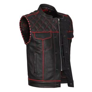 Gilet de moto en cuir respirant pour homme, personnalisable, grande taille, col rond, pour l'hiver – Vente en gros - Product Image 6