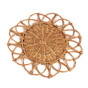 Haute qualité Style classique fleur tapis de Table à la main torsadé en osier rotin résistant à la chaleur plaque motif Viet Nam décor de Table - Product Image 2