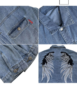 <b>Denim</b> <b>Jacket</b> High Quality Custom Design Men Ripped Button Front <b>Denim</b> Jeans <b>Jacket</b> - Product Image 6