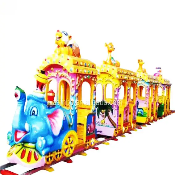 قطار جذاب ملاهي ألعاب معدات صغيرة حديقة ملاهي ركوب مسار الفيل في الهواء الطلق ركوب حديقة للأطفال للبيع قطار