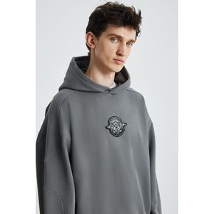Sweat-shirt en molleton de coton biologique pour homme GRIMELANGE avec détails brodés, doux et confortable - Product Image 2