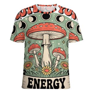 T-shirt décontracté en tricot à œillets, imprimé intégral, design personnalisé - Product Image 2