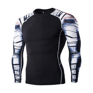 Hombres logotipo personalizado BJJ Rash Guard MMA sublimado estiramiento fabricado industrialmente desgaste de artes marciales - Product Image 1
