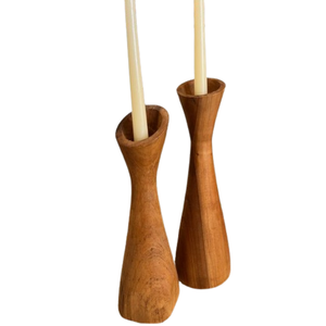 Candelabros de madera de mango hechos a mano candelabros de pilar de madera candelabros de madera para sala de estar - Product Image 4