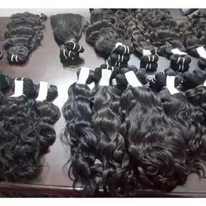 Bundles de cheveux crus vierges indiens droits soyeux de haute qualité Double dessiné Premium Loose Deep Wave en noir naturel - Product Image 1