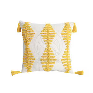 Embroidery Square <b>Cushion</b> Cover Breathable Smooth <b>Fabric</b> Washable Eco-Friendly Customized Modern Decor for Home Hotel Use - Product Image 1