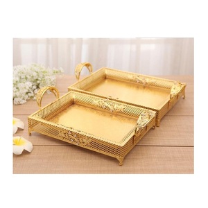 Luxury Golden Solid Brass Ramadan <b>Tray</b> For Displaying <b>Snacks</b> Fruits Drinks And Sweets During Spiritual Gatherings - Product Image 5