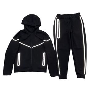 Survêtement Homme 2 Pièces en Polaire Technique Réfléchissante Tendance 2026 – Hoodie et Pantalon Lourds pour la Course à Pied - Product Image 4