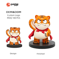 Figur Resin Harimau Custom OEM ODM Logo Kustom Pola Kartun Maskot Figur Dekorasi Meja Hadiah Promosi