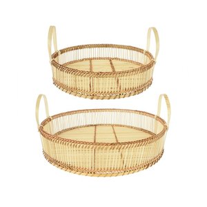 Hot Sale Ottoman Tray Top Serveware Bamboo Rattan Tray Kitchen Display Home <b>Decor</b> - Product Image 4