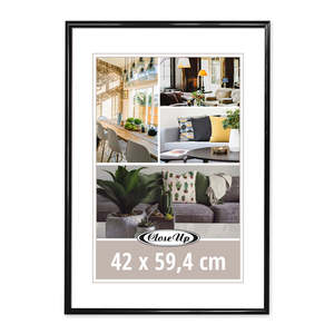 Simple Style Black Plastic <b>Poster</b> <b>Frame</b> 42 X 59.4 cm DIN <b>A2</b> Double Sided Photo <b>Frame</b> MDF Silver PS Metal-Custom Size Available - Product Image 2
