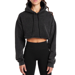 Sudaderas con capucha unisex personalizadas de algodón de peso pesado sólido recortadas ecológicas jersey de mujer con cuello con capucha y Parte delantera bordada - Product Image 1