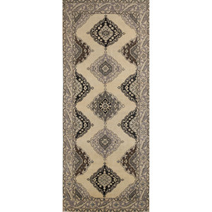 พรมขนสัตว์ถักมือสีเบจและสีน้ำตาล ขนาด 9x12 ฟุต รุ่น Pae-172 ลายเหรียญตรา สำหรับตกแต่งบ้าน ห้องนั่งเล่น หรือทางเดิน - Product Image 1