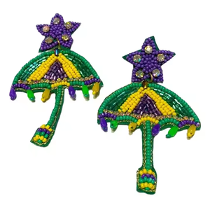 Bonne qualité Mardi Gras graine perlée boucles d'oreilles indiennes faites à la main pour les femmes cadeau brodé boucles d'oreilles fête porter la mode - Product Image 6