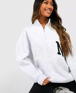 Sudadera Corta de Algodón con Cierre de Media Cremallera para Mujer, Transpirable, de Invierno, de 2 Piezas, con Logotipo Personalizado al por Mayor - Product Image 3