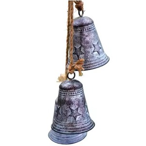 Campana de Navidad con acabado antiguo, accesorios de decoración festiva, campanas de Metal colgantes - Product Image 1