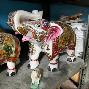 Meenakari แกะสลักช้างคริสตัลหินอ่อนดีไซน์งานฝีมือพื้นบ้านที่กำลังมาแรงจากผู้จัดจำหน่ายในอินเดีย - Product Image 3