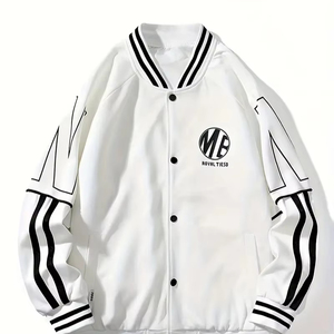 Chaquetas universitarias ligeras hechas a medida para hombre, nuevo estilo con cuello levantado de lona transpirable de gran tamaño, la mejor chaqueta con logotipo - Product Image 1