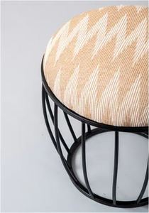 Black metallic <b>stool</b> sitting cage ottoman customized made in india usage home hotel room restaurant indoor outdoor living room - Product Image 6