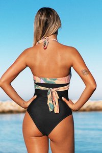 Traje de baño de una pieza con espalda Halter Floral, nuevo diseño, trajes de baño para mujer, traje de baño Sexy transpirable para mujer, Bikini para nadar - Product Image 2