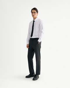 Camisa de cuello vuelto de punto liso informal de otoño para hombre con manga larga tela de bambú transpirable de Routine Vietnam - Product Image 3