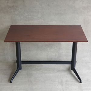 Table basse rectangulaire 120x60cm avec double pieds en fer, design minimaliste en bois de chêne, convertible, mobilier de salon CFD68189 - Product Image 6
