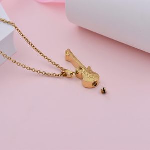 สร้อยคอจี้ใส่เถ้ากระดูกรูปกีตาร์สีทองประดับรูปกีตาร์สำหรับทุกเพศกำหนดขนาดได้เอง - Product Image 4