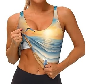 Mới bán buôn tùy chỉnh thiết kế độn thư bị trả lại căng seamed phụ nữ thể dục thể thao áo ngực trống dây đai thoáng khí áo khoác ngoài bãi biển bơi - Product Image 2