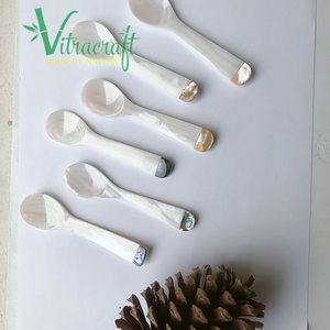 Cuchara para servir de caviar Premium Cuchara de nácar hecha a mano con incrustaciones de conchas naturales Caviar perfecto para servir Tamaño 10cm - Product Image 2