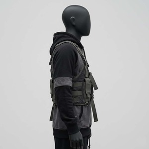 Sweat-shirt tactique d'hiver pour homme style Cyberpunk, mode Dark Warcore, épais, avec gilet de poitrine intégré à boucles numériques - Product Image 3