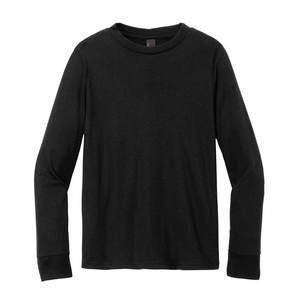 Noir Unisexe Enfants Enfants Jersey Coton Noir 100% Coton Chemise à Manches Longues Noir - Product Image 1