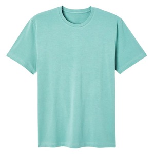 Wholesale 100% Cotton <b>Men's</b> Summer T-<b>Shirt</b> Breathable <b>Collarless</b> Design with Solid Pattern Knitted Flannel Fabric Plus Size - Product Image 3