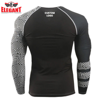 Rashguard de BJJ con Logotipo Personalizado para Gimnasio, Cómodo, Transpirable, Súper Elástico, Rashguard de MMA con Logotipo Personalizado, Ropa Deportiva para Adultos