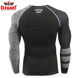 Protección solar Cómodo Transpirable Super Stretch MMA Rash Guard Logotipo personalizado Adultos Fitness Wear Rash Guard - Product Image 3