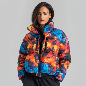 Chaqueta de Invierno con Burbujas Sublimadas para Mujer, Chaqueta Acolchada, Ropa de Moda para Mujer, Chaqueta con Capucha y Estampado Urbano - Product Image 3