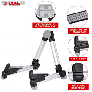 5 Core <b>Guitar</b> Stand Adjustable A Frame Shape w Rubber Pad Arms Supports Acoustic Electric Bass - Product Image 3
