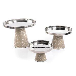 Juego de Tres Tazones de Metal para Chocolate con Base de Madera, Calidad Premium, Hechos a Mano, Decorativos para Dulces - Product Image 2