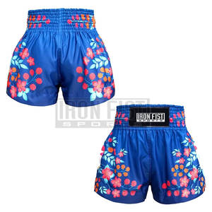 Pantalones cortos de Muay Thai fuertes y duraderos con logotipo personalizado para hombres para Kickboxing y equipo de entrenamiento de combate en artes marciales - Product Image 5