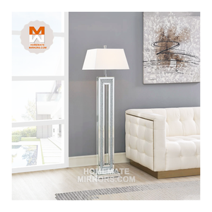 Lampade <span class=keywords><strong>da</strong></span> <span class=keywords><strong>Terra</strong></span> Moderne <span class=keywords><strong>in</strong></span> Argento Stile Europeo Classico con Paralume a Specchio per Arredamento Casa - Product Image 1