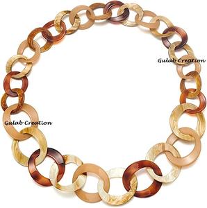 Collar de cadena de eslabones largo bohemio para mujer, joyería de moda étnica hecha a mano para ropa informal y de festival - Product Image 1