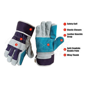 Guantes de Seguridad de Trabajo Cómodos y Económicos de Piel de Vacuno de Primera Calidad con Forro de Algodón y Puño Reforzado con Goma IMADE SPORTS - Product Image 4