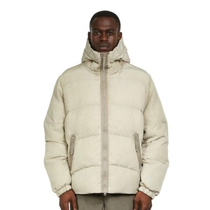 New Trendy Winter High Street Lightweight Black Men's Hooded <b>Padded</b> Puffer <b>Jacket</b> with Front Logo <b>Waterproof</b> & Breathable - Product Image 1