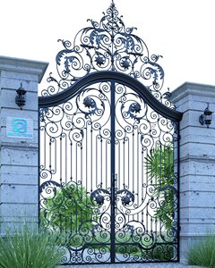 Portails de cour en fer forgé décoratifs, personnalisés, luxueux, modernes, durables, pour l'extérieur - Portails de sécurité en fer pour les maisons - Product Image 1