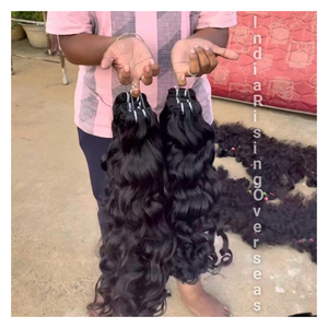 Direct de l'usine prix naturel bouclé brut non transformé humain indien donneur unique vierge meilleures extensions de cheveux de haute qualité - Product Image 2