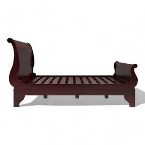 Camas de dormitorio de madera maciza modernas de mediados de siglo con patas curvas Marco de cama tamaño Queen de madera de lujo para habitación interior de apartamento - Product Image 2