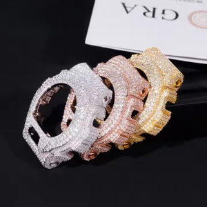 Fabricant Pave Moissanite boîtier de montre certifié IGI logo personnalisé métal Smartwatch couvercle de remplacement or argent rose vente en gros - Product Image 6