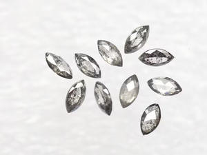 Chic Natural Salt & Pepper Marquise Diamond 4,0X2,0mm Corte de pera para tu elegante par de pendientes - Product Image 3