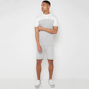 ชุดเสื้อยืดสั้นและสั้นผ้าคอตตอนสำหรับผู้ชายสไตล์ลำลองระบายอากาศได้ดีโลโก้แบบกำหนดเองสำหรับฤดูร้อน - Product Image 1